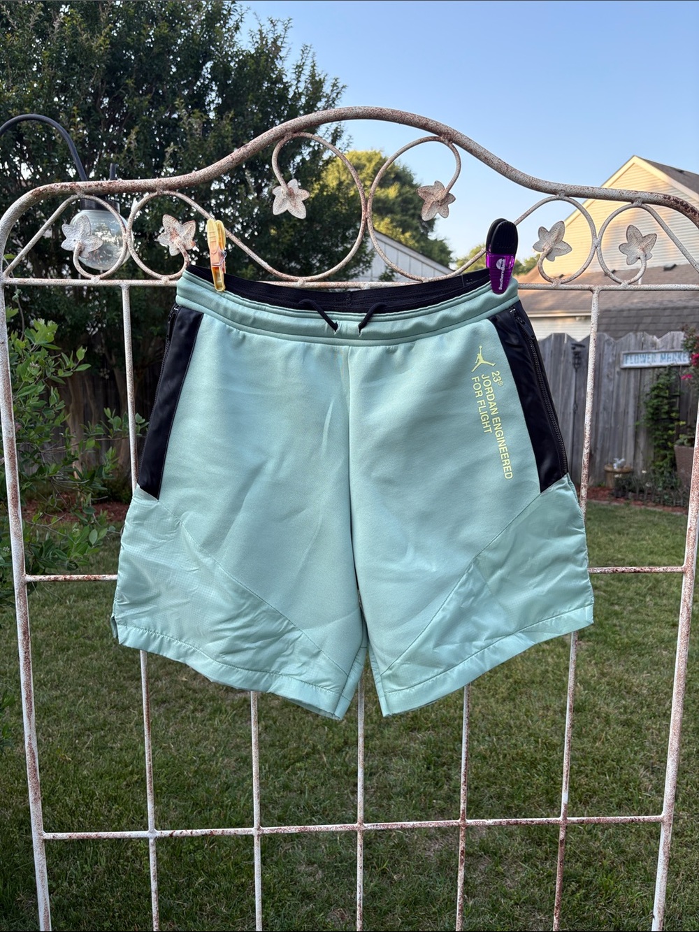 Jordan Mint Green Shorts with Black Waistband
